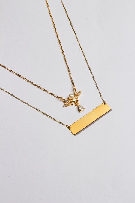 سنسال طبقتين مع نقش الاسم